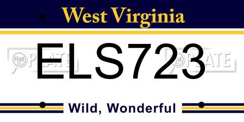 ELS723 West Virginia License Plate