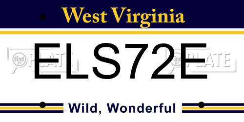 ELS72E West Virginia License Plate