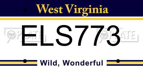 ELS773 West Virginia License Plate