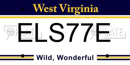 ELS77E West Virginia License Plate