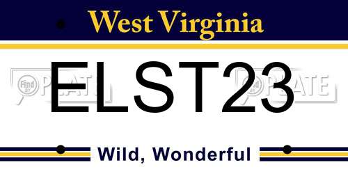 ELST23 West Virginia License Plate