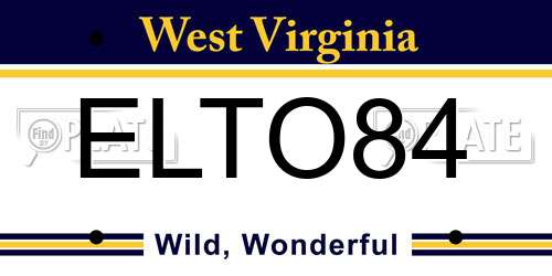 ELTO84 West Virginia License Plate