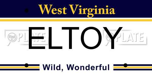 ELTOY West Virginia License Plate