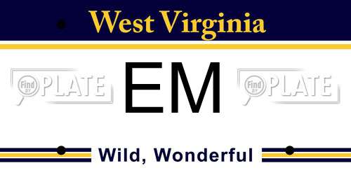 EM West Virginia License Plate