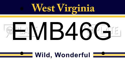 EMB46G West Virginia License Plate