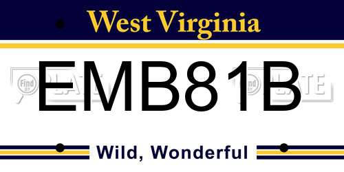 EMB81B West Virginia License Plate