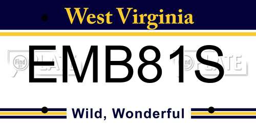 EMB81S West Virginia License Plate