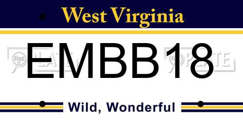 EMBB18 West Virginia License Plate