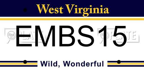 EMBS15 West Virginia License Plate