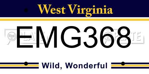 EMG368 West Virginia License Plate