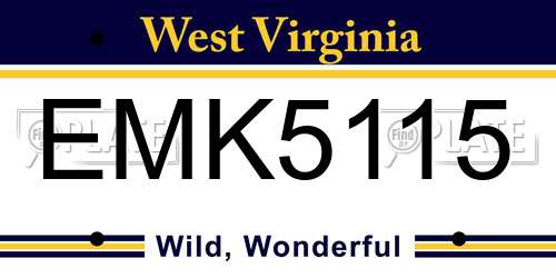 EMK5115 West Virginia License Plate