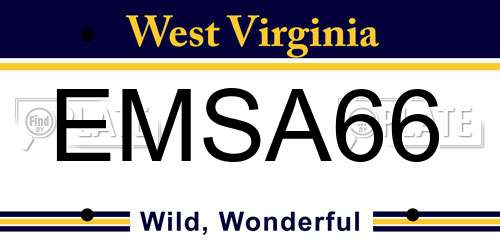 EMSA66 West Virginia License Plate