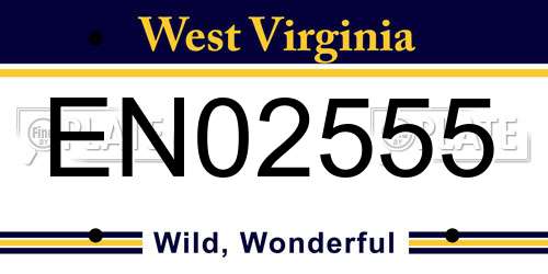 EN02555 West Virginia License Plate