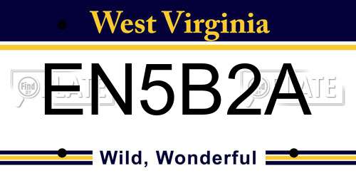 EN5B2A West Virginia License Plate