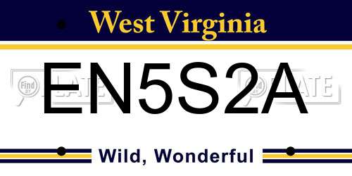 EN5S2A West Virginia License Plate