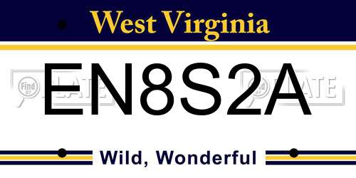 EN8S2A West Virginia License Plate