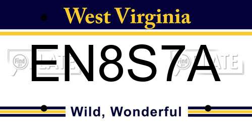 EN8S7A West Virginia License Plate
