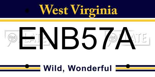 ENB57A West Virginia License Plate