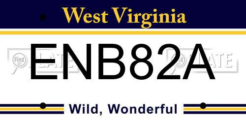 ENB82A West Virginia License Plate