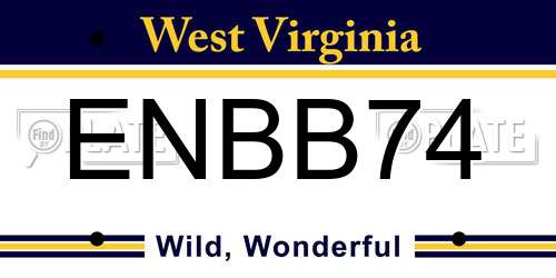 ENBB74 West Virginia License Plate