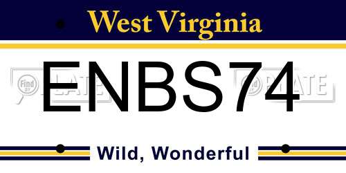 ENBS74 West Virginia License Plate