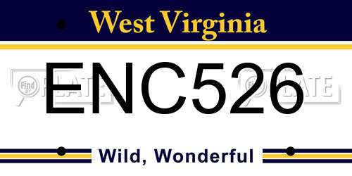 ENC526 West Virginia License Plate