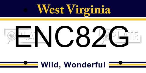 ENC82G West Virginia License Plate