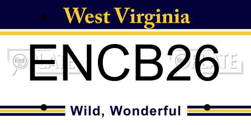 ENCB26 West Virginia License Plate