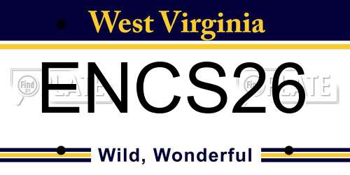 ENCS26 West Virginia License Plate