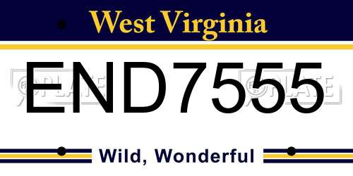 END7555 West Virginia License Plate