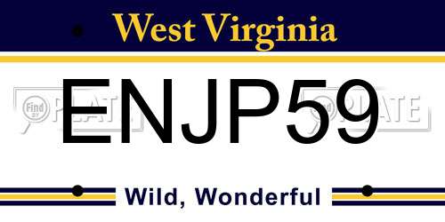 ENJP59 West Virginia License Plate