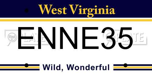 ENNE35 West Virginia License Plate