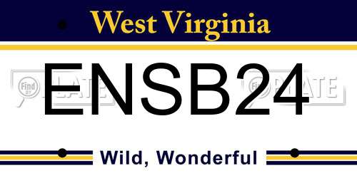 ENSB24 West Virginia License Plate