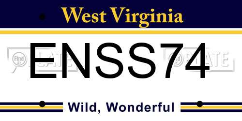 ENSS74 West Virginia License Plate
