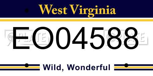 EO04588 West Virginia License Plate