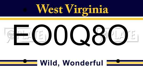 EO0Q8O West Virginia License Plate
