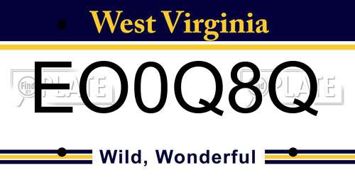 EO0Q8Q West Virginia License Plate