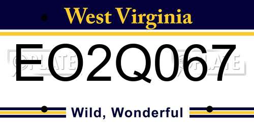 EO2Q067 West Virginia License Plate