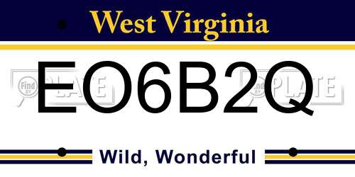 EO6B2Q West Virginia License Plate