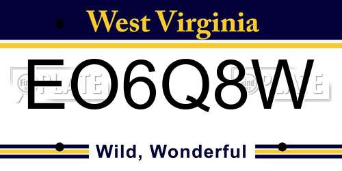EO6Q8W West Virginia License Plate