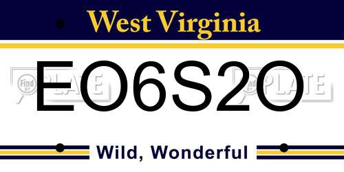EO6S2O West Virginia License Plate