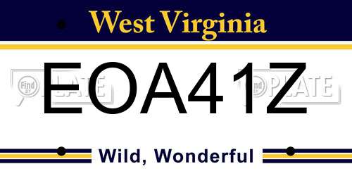 EOA41Z West Virginia License Plate