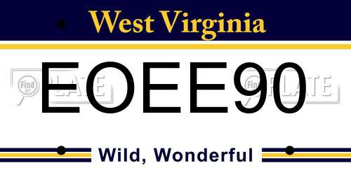 EOEE90 West Virginia License Plate