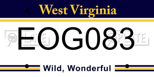 EOG083 West Virginia License Plate