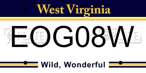 EOG08W West Virginia License Plate