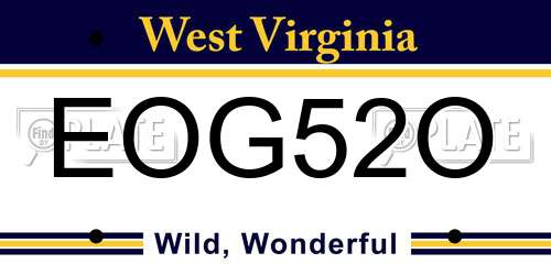 EOG52O West Virginia License Plate