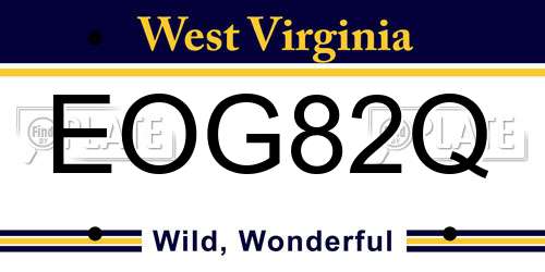 EOG82Q West Virginia License Plate