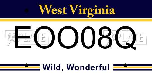 EOO08Q West Virginia License Plate