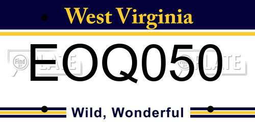EOQ050 West Virginia License Plate