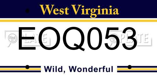 EOQ053 West Virginia License Plate